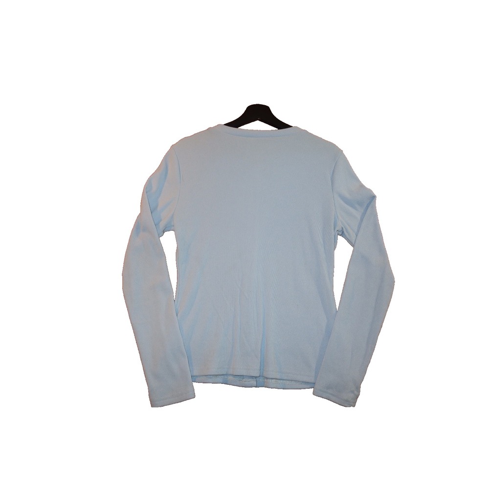 Baby Blue Ribbed Button-Front Cardigan - Large - Picture 2 of 4